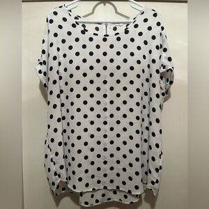 Maurices Black and White Polka Dot Blouse